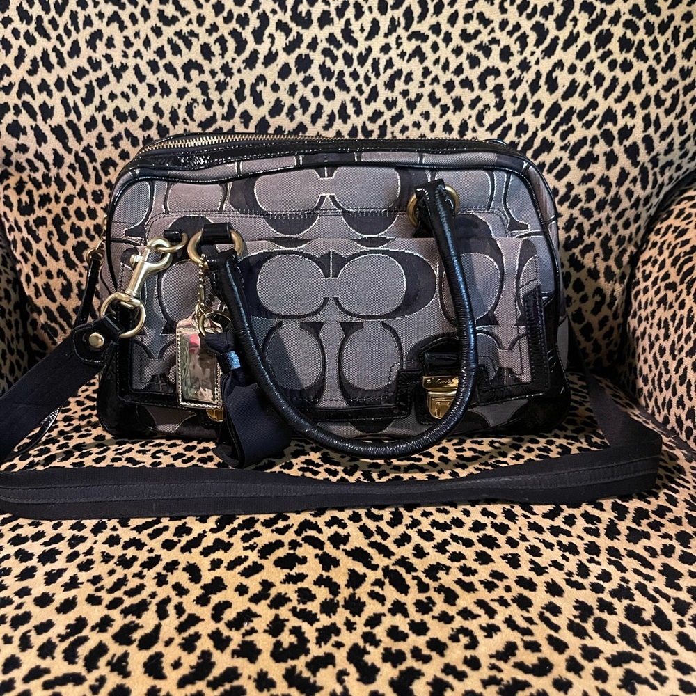 COACH Gray, Black and Gold Handbag